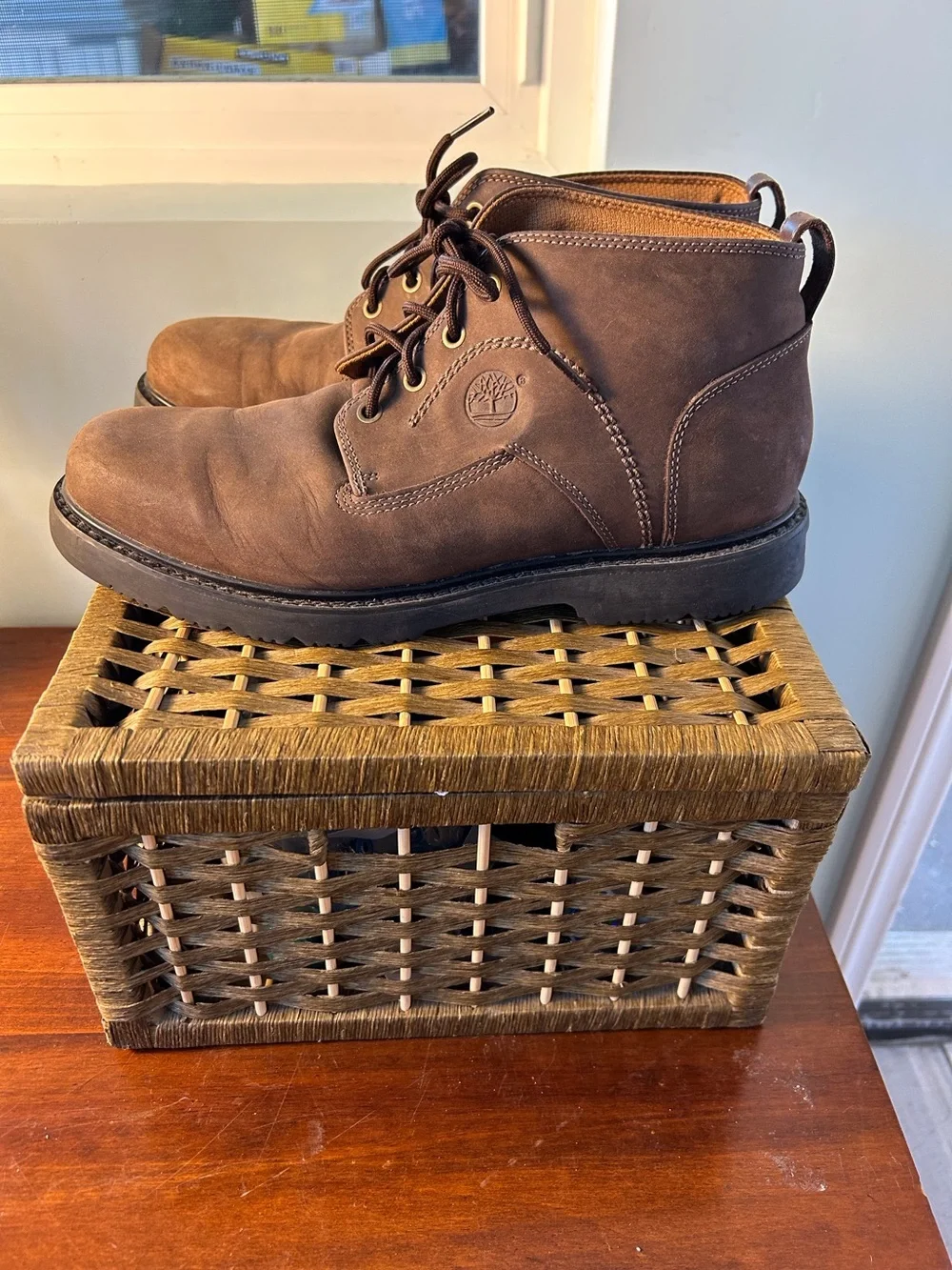 Timberland Men's Dark Brown Nubuck Leather Chukka Boots Lace Up Men’s 11.5 Water
